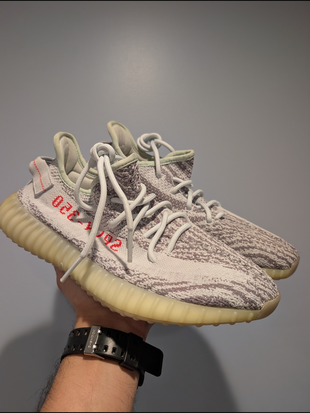 Yeezy Boost 350 V2 Cream/Red Accent Athletic Shoes OG Box